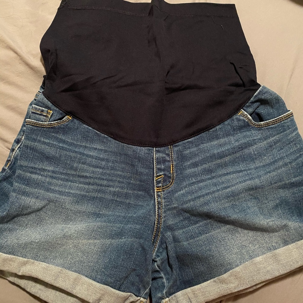 Maternity jean shorts
